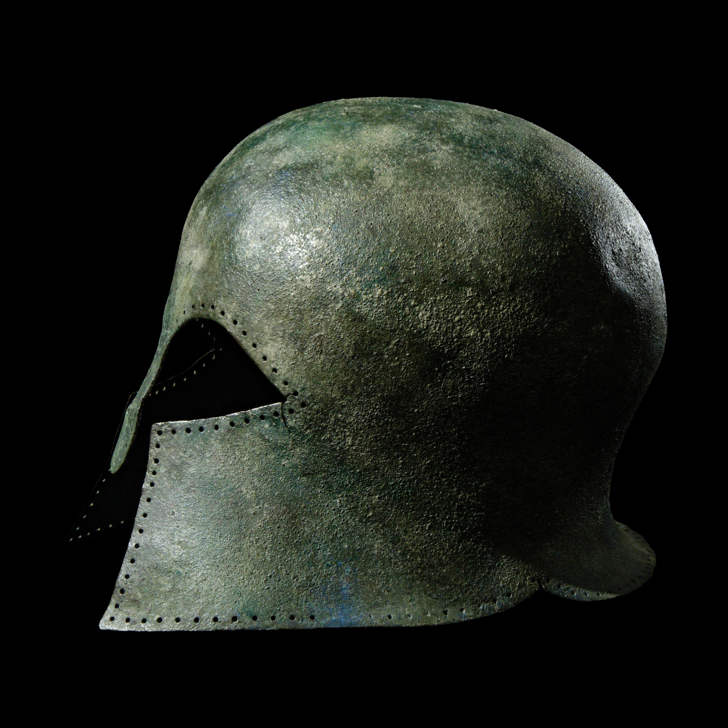 A Greek Bronze Corinthian Helmet