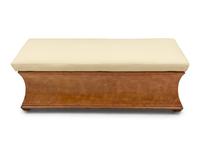 A Biedermeier Satinwood and Leather Storage Bench