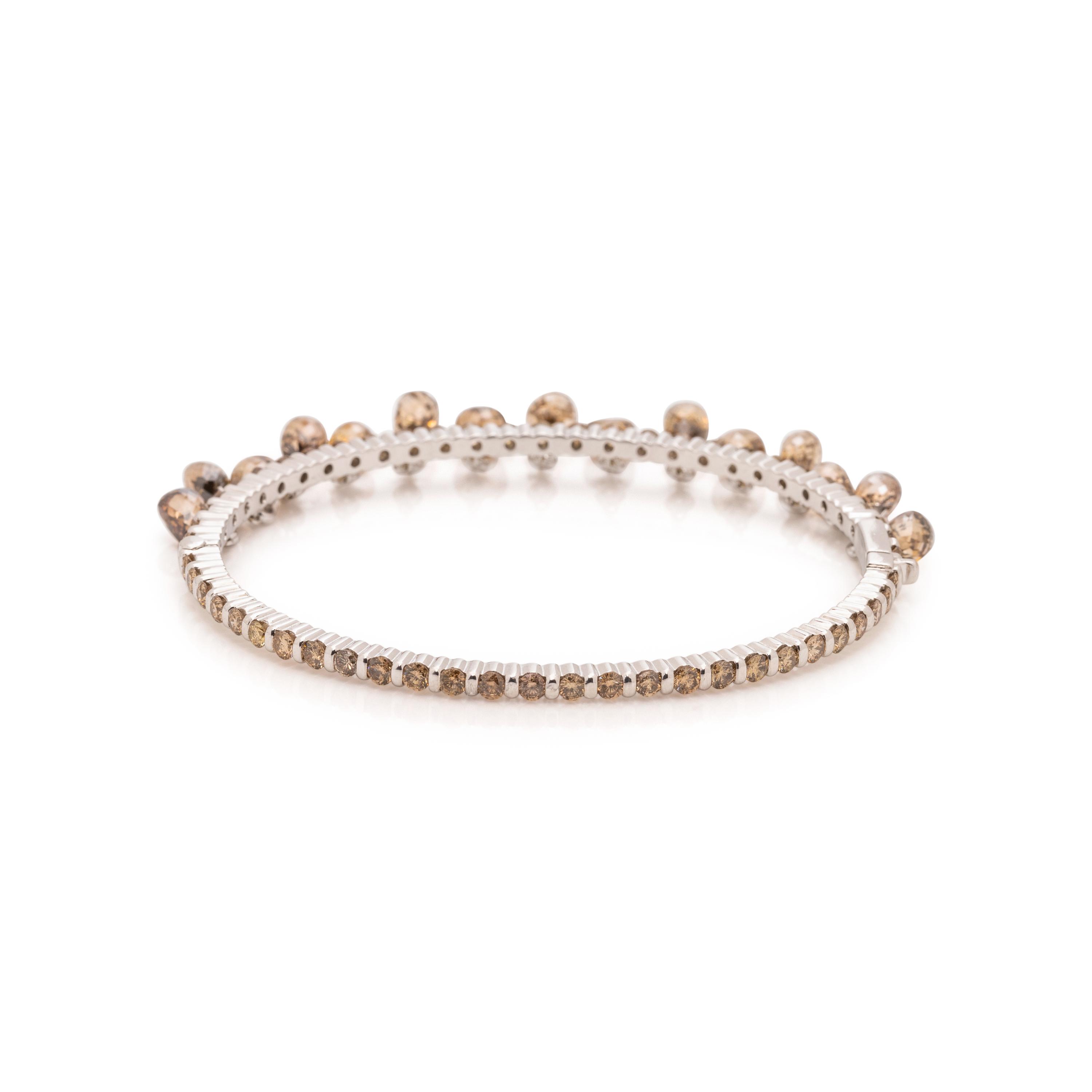 DIAMOND AND COLORED DIAMOND BANGLE BRACELET