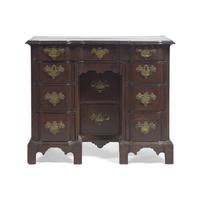 A Chippendale Mahogany Block-Front Kneehole Desk