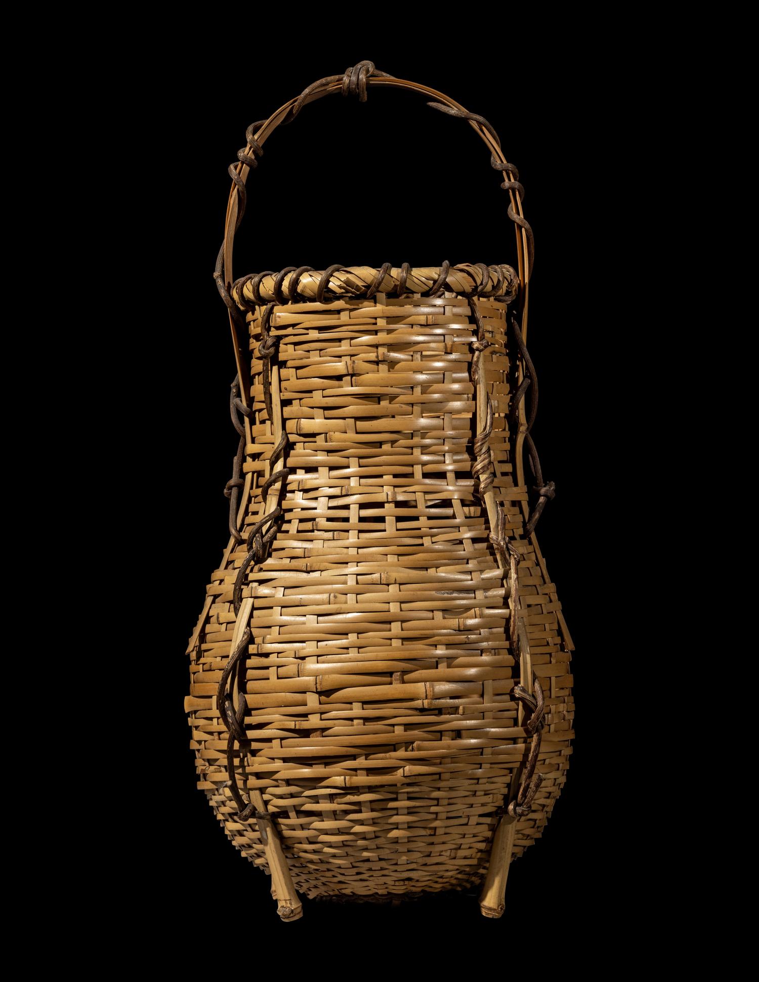 A Japanese Ikebana Bamboo Basket
