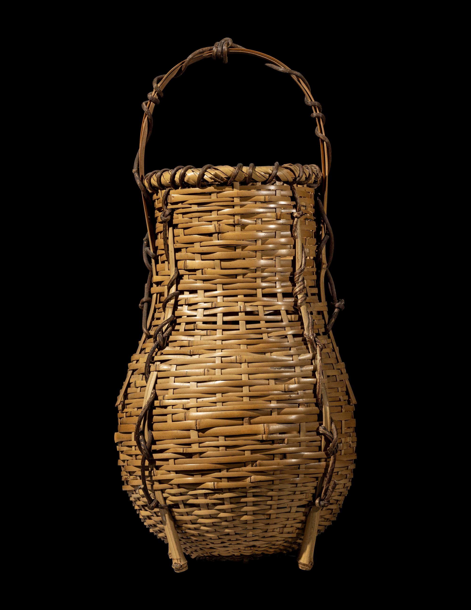 A Japanese Ikebana Bamboo Basket