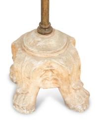 A Pair of Gondola Style Stamped Brass Floor Lamps
