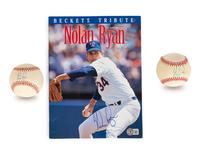 A Group of Three Nolan Ryan Signed Autograph Items (Beckett Authentication Services BAS Certified),