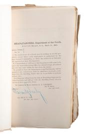 [CIVIL WAR]. Bound General Orders book referring to African American soldiers, 1864.