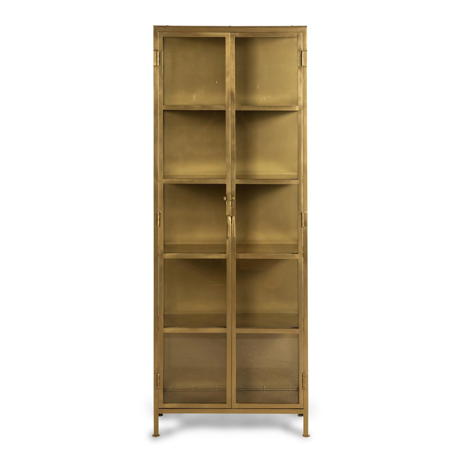 A Contemporary Brass and Glass Vitrine Cabinet