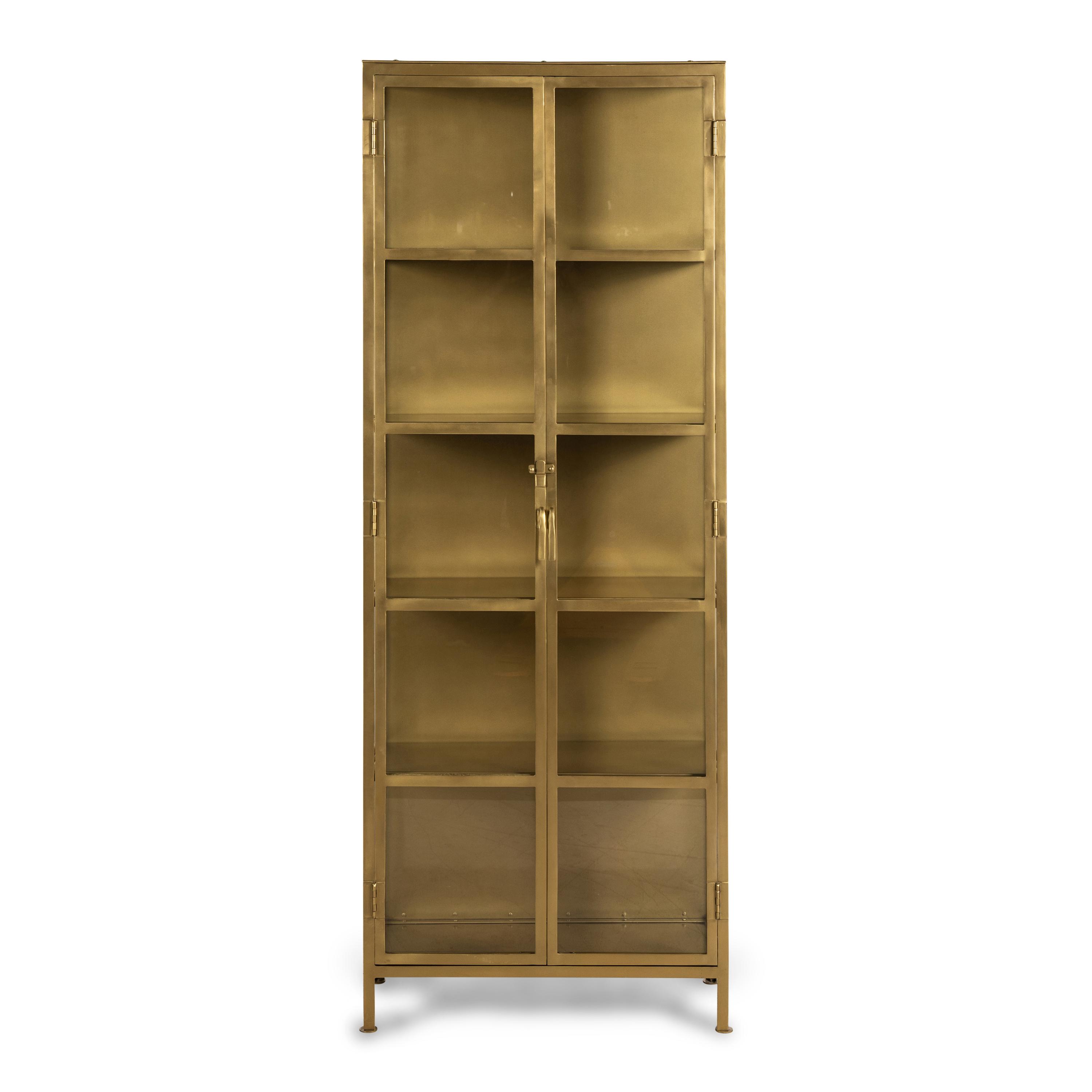 A Contemporary Brass and Glass Vitrine Cabinet
