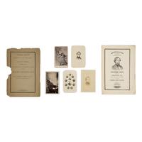 [Civil War]. A group of 6 items related to CSA President Jefferson Davis, including CDVs and a memorial program, comprising: