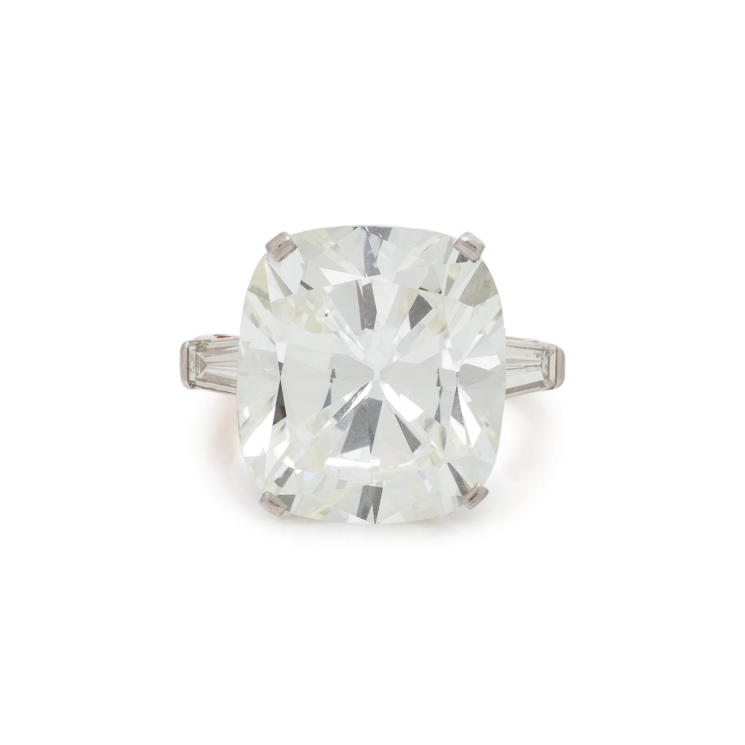 14.45 CARAT CUSHION BRILLIANT CUT DIAMOND RING