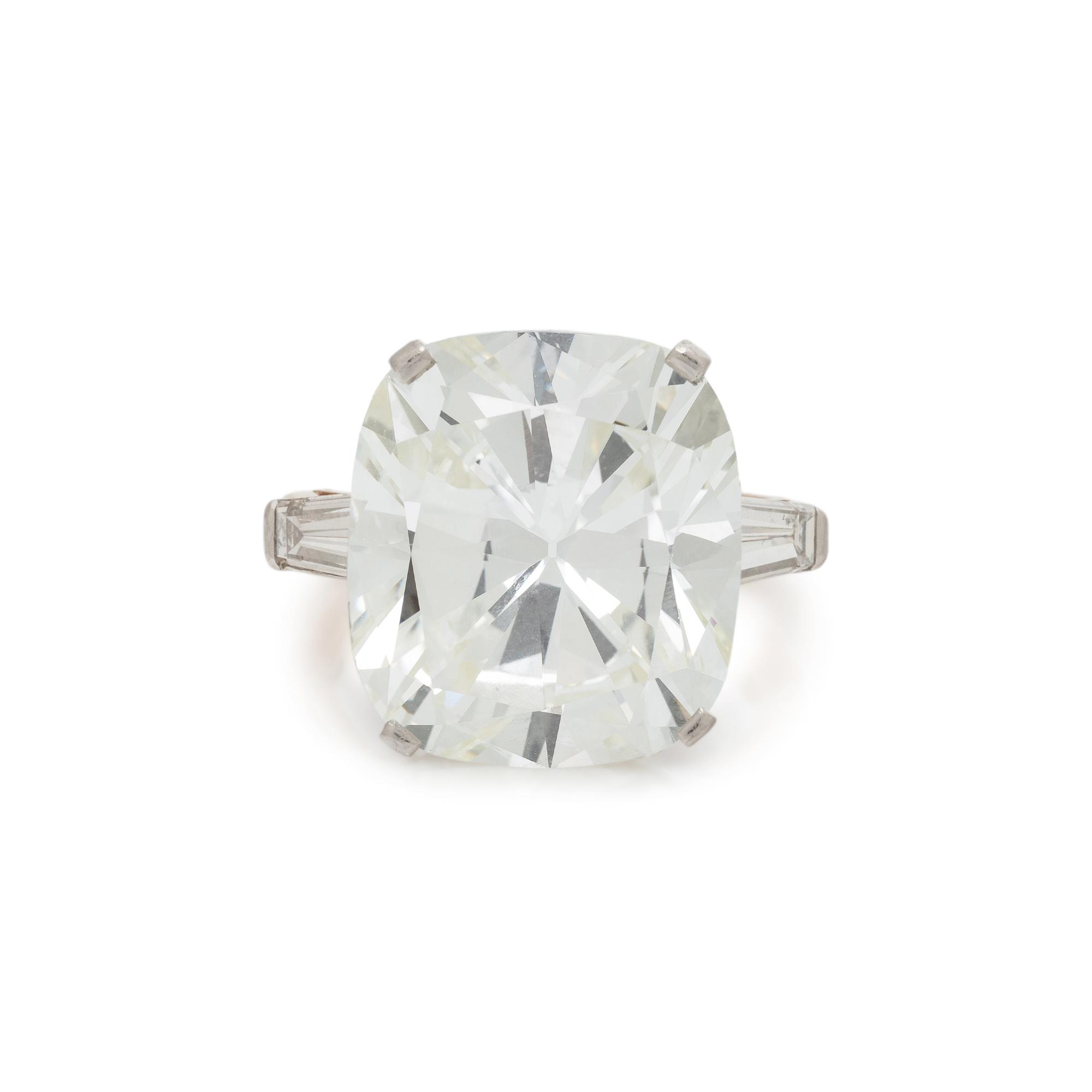 14.45 CARAT CUSHION BRILLIANT CUT DIAMOND RING