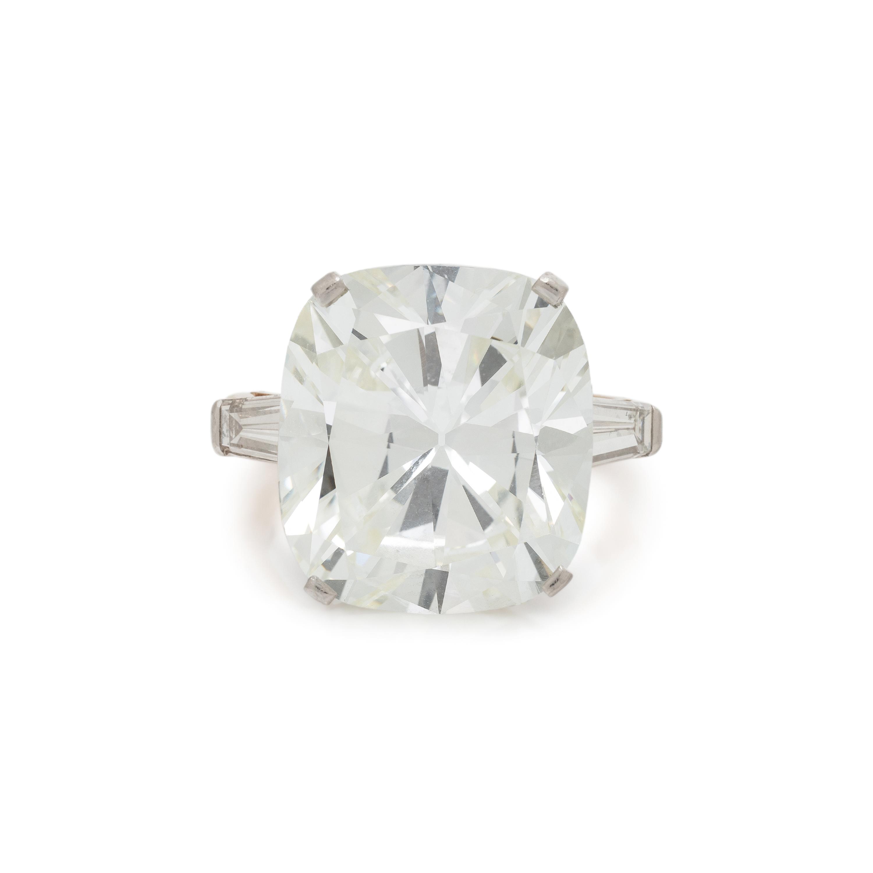 14.45 CARAT CUSHION BRILLIANT CUT DIAMOND RING