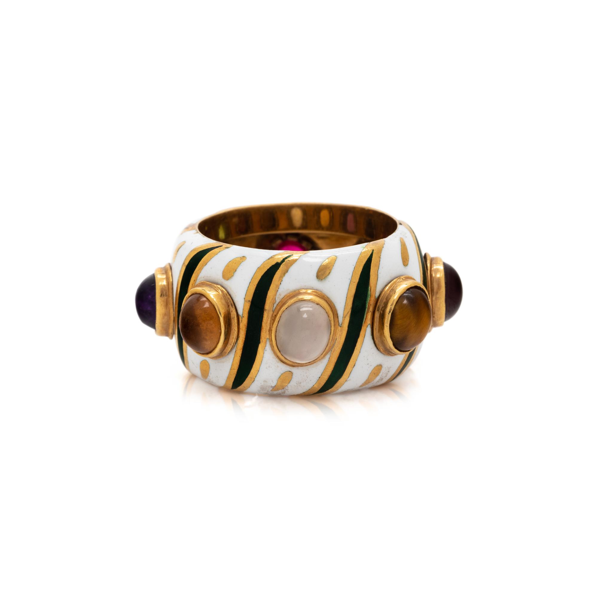 MULTIGEM AND ENAMEL RING