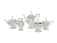 A Dominick and Haff Silver Five-Piece Tea and Coffee Service