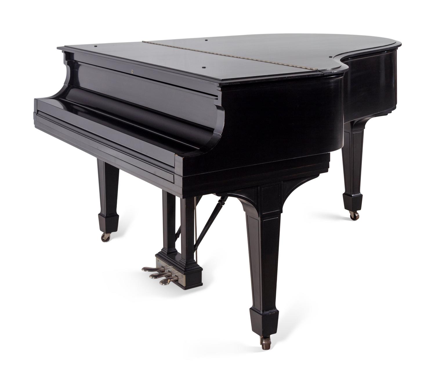 A Steinway and Sons Black Lacquered Model O Piano