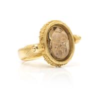 An 18 Karat Yellow Gold and Scarab Ring, Ed Wiener, 6.30 dwts.
