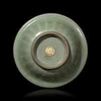 A Chinese Longquan Celadon Glazed 'Double Fish' Dish, Song-Yuan Dynasty 宋-元 龍泉窯雙魚碟