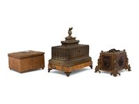 Three Continental Bronze and Gilt Metal Table Caskets