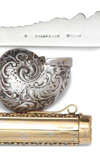 A Collection of Silver, Metal and Carved Decorative Articles