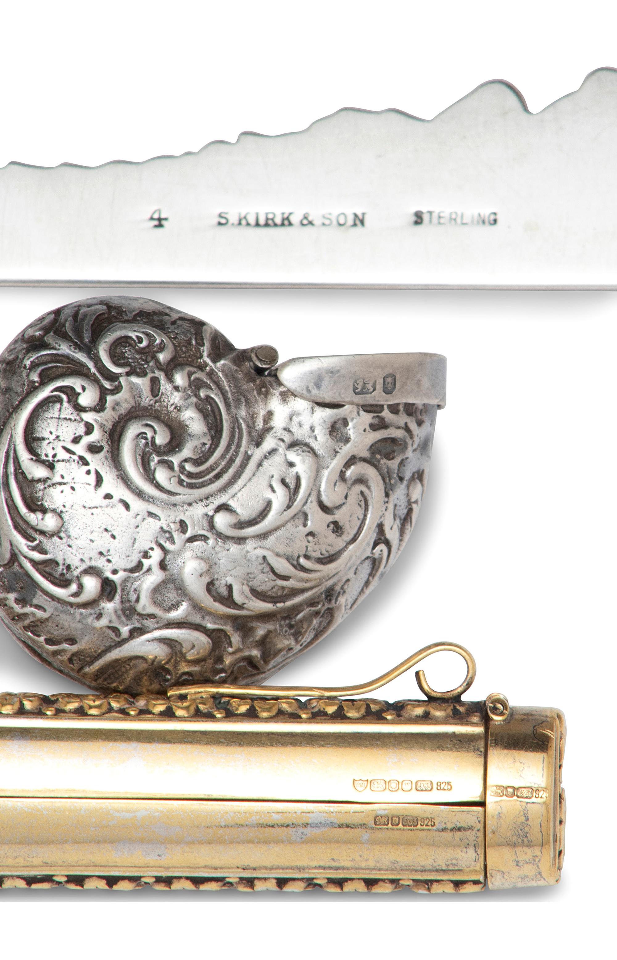 A Collection of Silver, Metal and Carved Decorative Articles