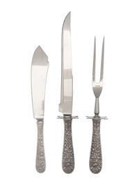 A Set of Three S. Kirk & Son Repoussé Silver Flatware Articles