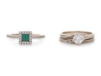 A Collection of White Gold Rings,