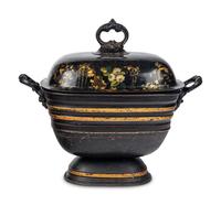 An English Painted and Parcel Gilt Tôle Wine Cooler