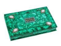 A Russian Hardstone Mounted Malachite Box