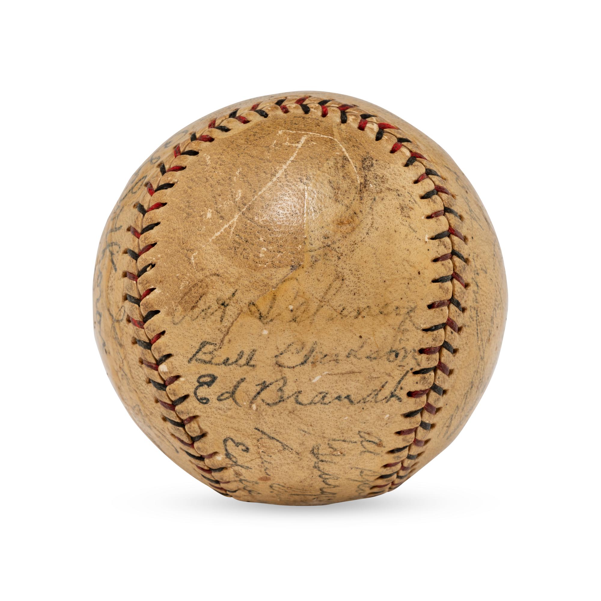 A 1928 Boston Braves Team Signed Autograph Baseball Featuring George Sisler and Rogers Hornsby (Beckett Authentication Services Letter of Authenticity)