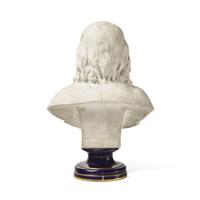 A Sevres Bisque Porcelain Bust of Benjamin Franklin, After the Example by Jean-Jacques Caffieri (French, 1725-1792)
