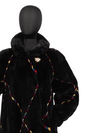 Zuki Sheared Beaver Fur Coat with Multi-Hued Stripes, 1990-2000s