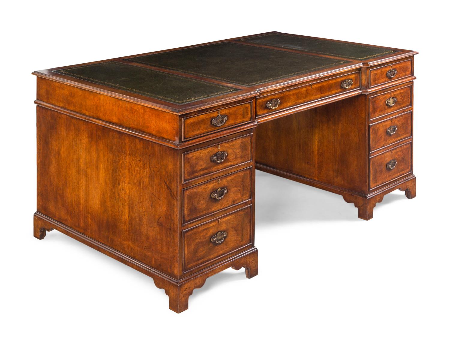 A George III Style Mahogany Pedestal Desk