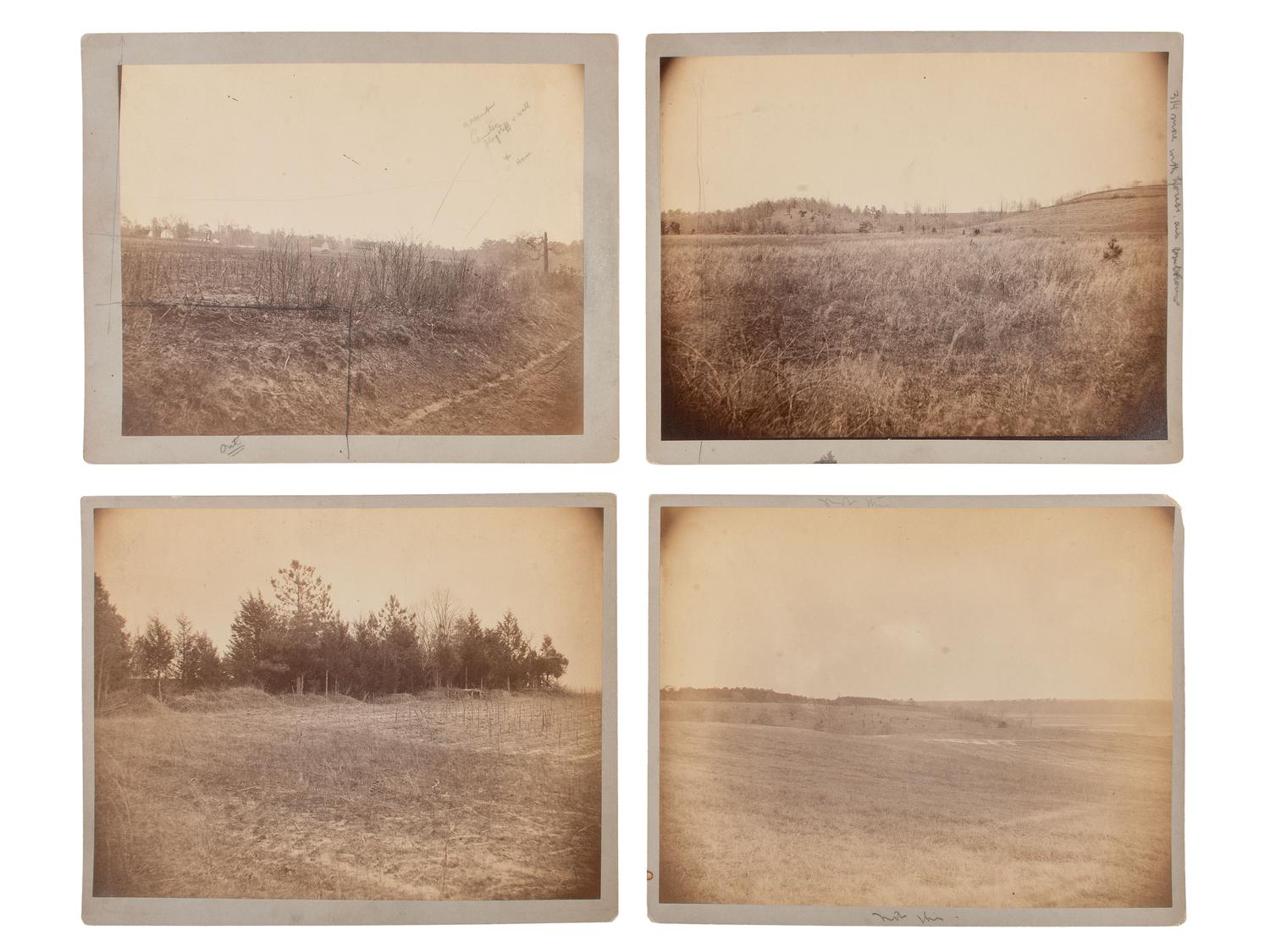 [CIVIL WAR]. 19 albumen photographs of various Civil War battlefields, particularly Chickamauga. Ca 1880s.