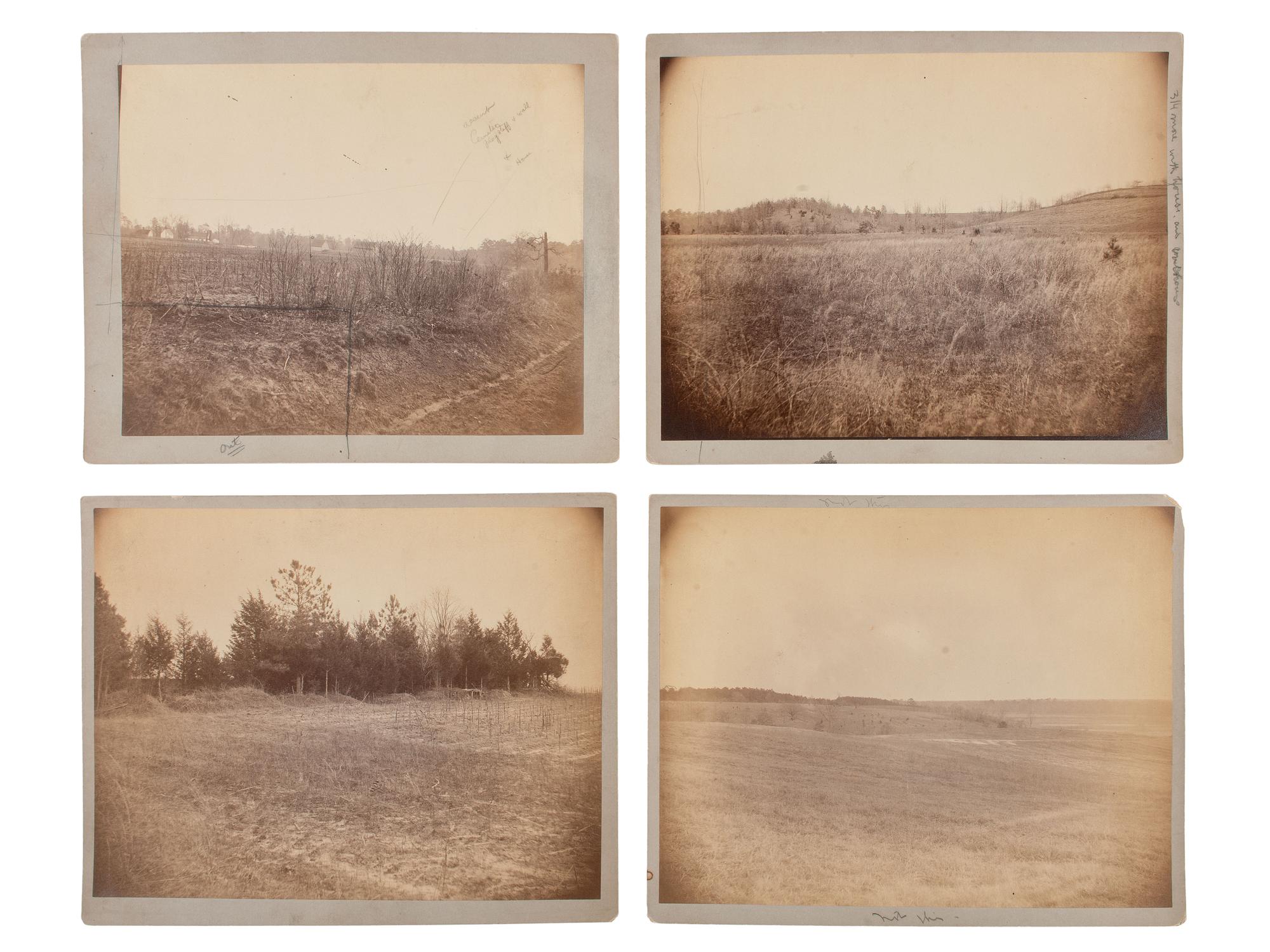 [CIVIL WAR]. 19 albumen photographs of various Civil War battlefields, particularly Chickamauga. Ca 1880s.