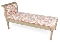 A Swedish Gustavian Style Painted Chaise Lounge Height 29 1/2 x width 60 x depth 24 inches. — 19TH CENTURY