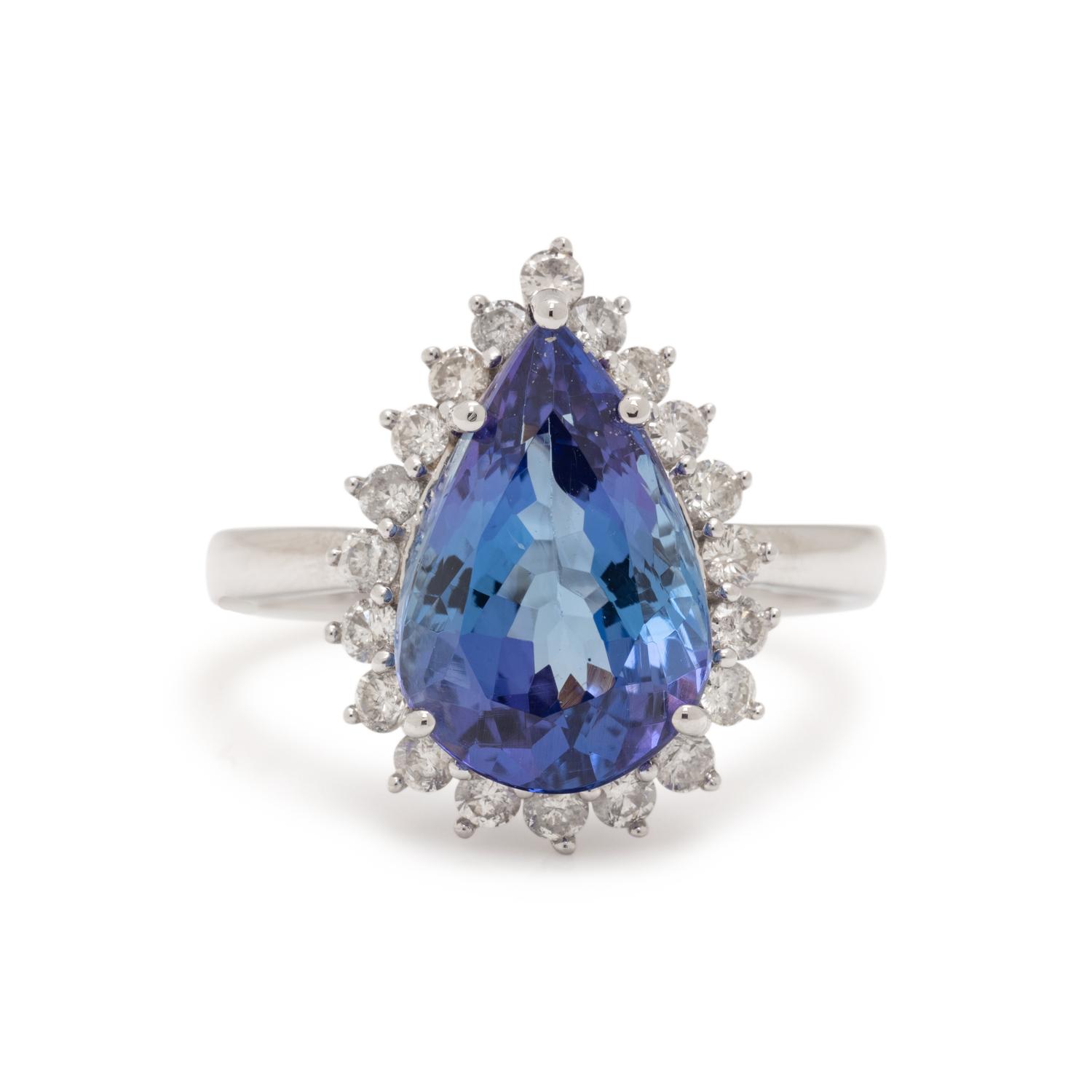 TANZANITE AND DIAMOND RING