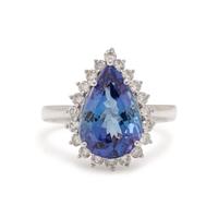 TANZANITE AND DIAMOND RING