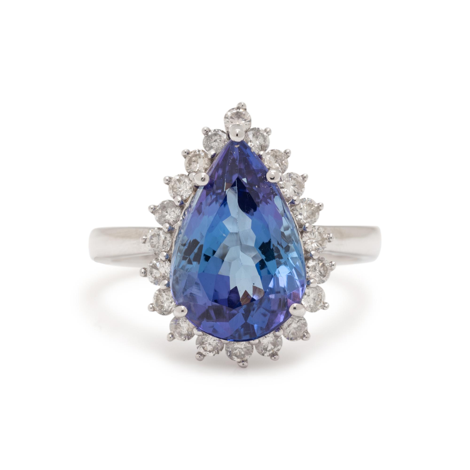 TANZANITE AND DIAMOND RING