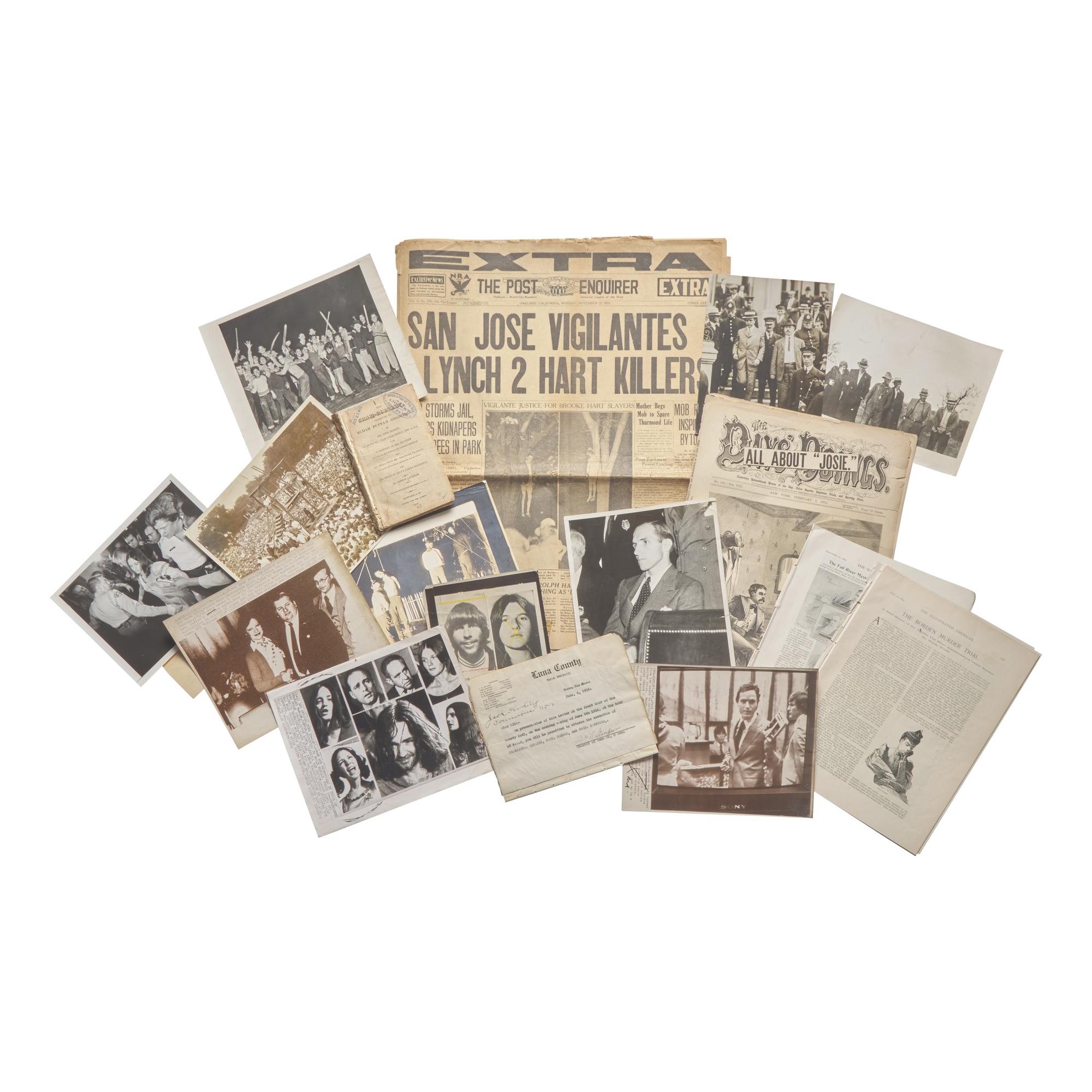 [Crime & Punishment] Group of 17 Items Related to Crime and Punishment
