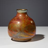 Lancastrian luster vase with fish decor, c. 1920