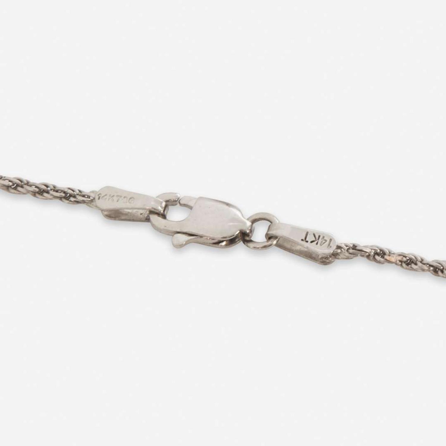 An Art Deco Platinum, Diamond, and 14K White Gold Necklace