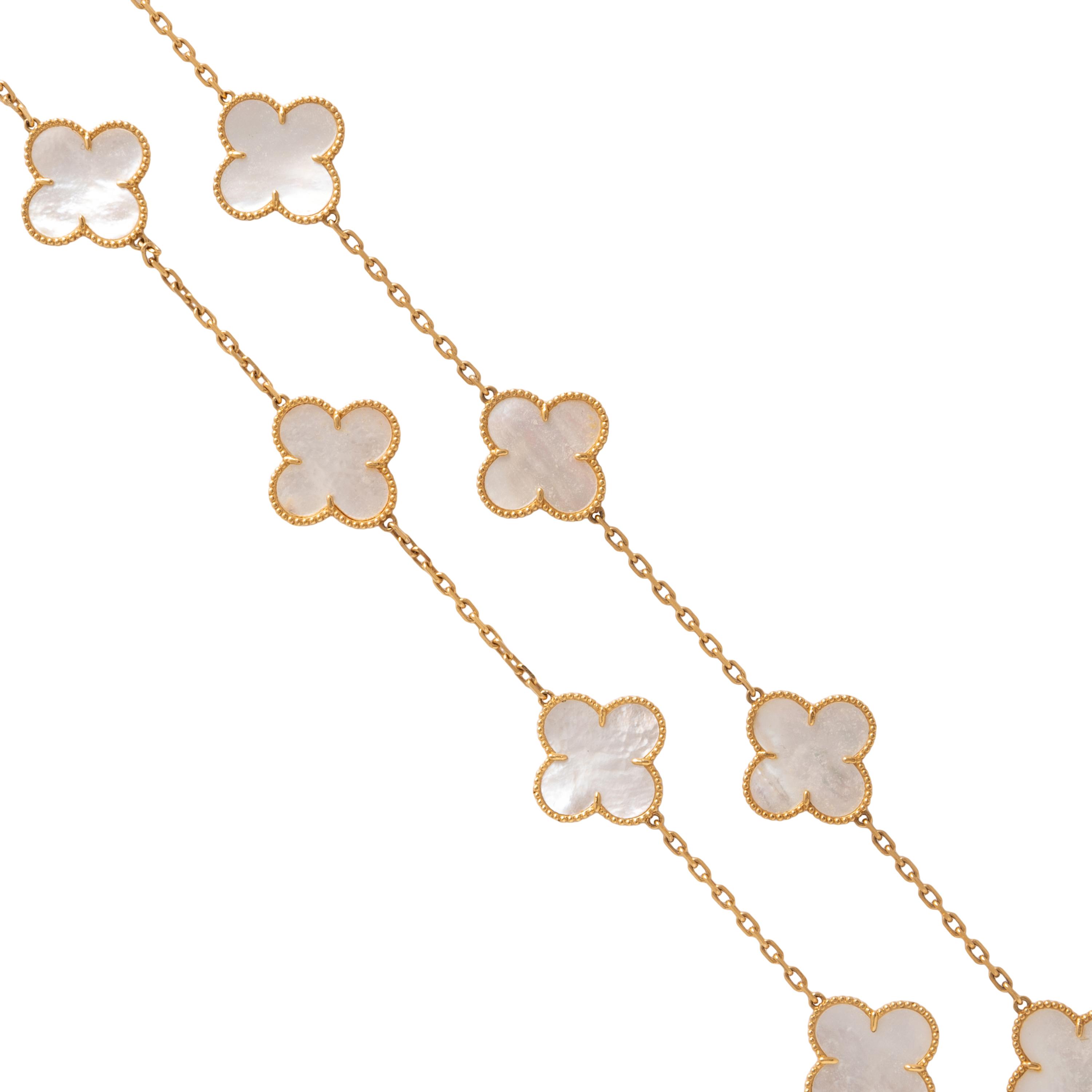 Mother-of-Pearl Quatrefoil Necklace