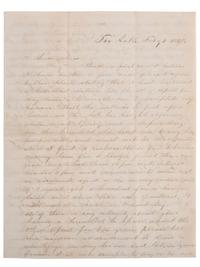 [SLAVERY & ABOLITION]. Letter from attorney with description of events surrounding the Booth and Rycraft cases, a significant legal battle related to the enforcement of the Fugitive Slave Law in Wisconsin. Fox Lake [Wisconsin], 1 February 1855.