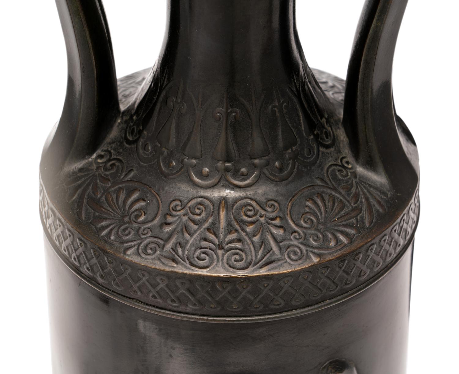 A Pair of Attic Style Bronze Vases