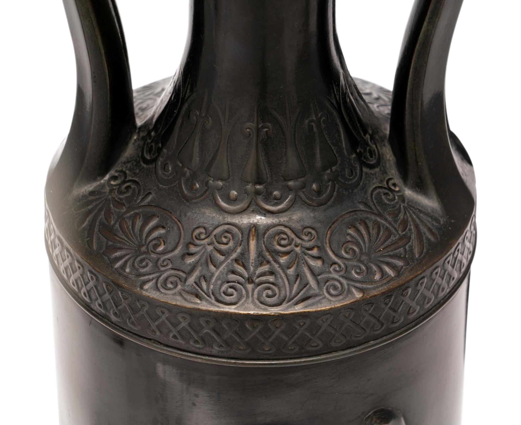 A Pair of Attic Style Bronze Vases