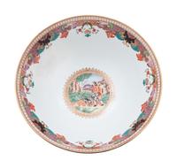 Two Chinese Export Famille Rose Porcelain 'Hunt' Punch Bowls