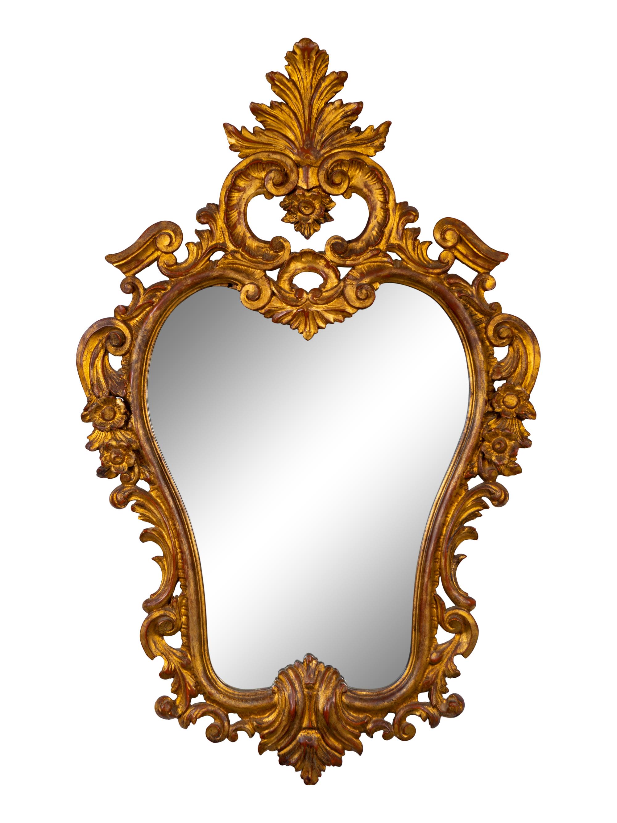 A Louis XV Style Carved Gilt Wood Mirror — EARLY 20TH CENTUR