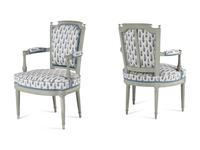 A Pair of Louis XVI Painted Fauteuils