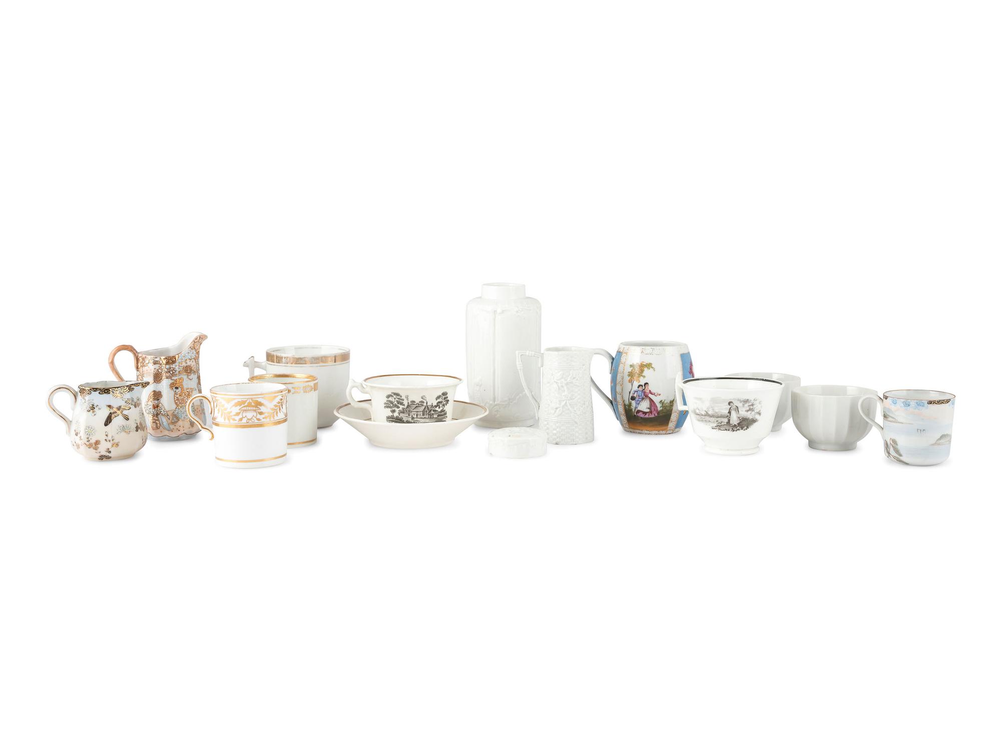 A Group of English and Continental Porcelain Table Articles