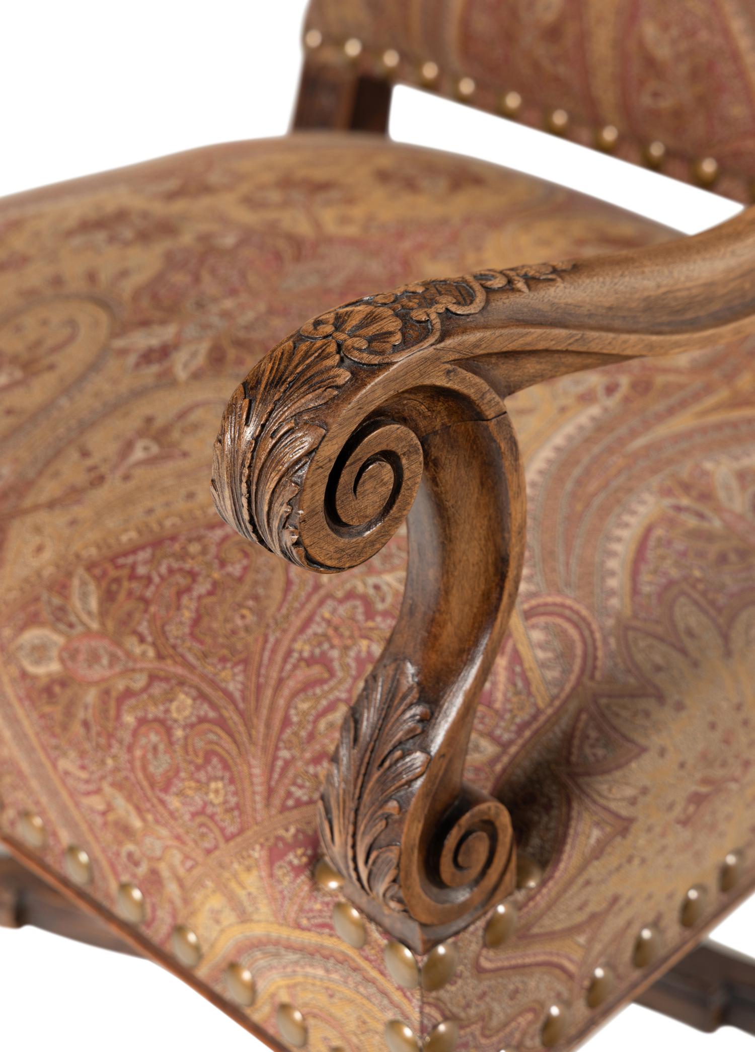 A Pair of Provincial Louis XIV Style Beechwood Fauteuils