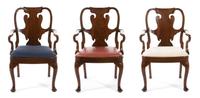 An Assembled Set of Nine George II Style Mahogany Armchairs